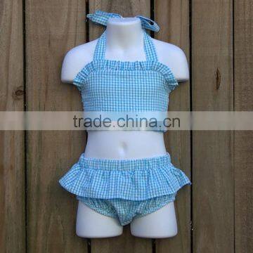 Summer Time Classical Pure Color Baby Girl's Swimsuit Two Piece Fashion Swimsuit photo-2