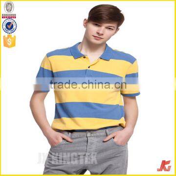 2016 new design men striped jersey custom striped men's pique polo shirt