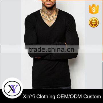Factory Price custom fashion mens wholesale v-neck plain t-shirts