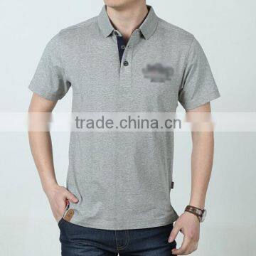 China Wholesale Custom Men's Grey Stripe Short Sleeve Polo Shirt