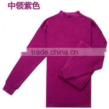 Customize Middle Collar 100%cotton Mens Ladies Thermal Underwear Clothes Set