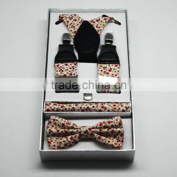 High Quality Bow Tie With Hanky and Suspenders Gift Box Sets photo-3