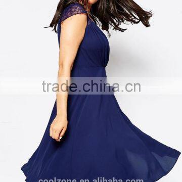 Plus Size Chiffon Midi Dress Wholesale Xxl Size Women Casual Dress photo-4