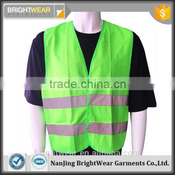 tricot hi vis green sew-on tape fluorescent vest