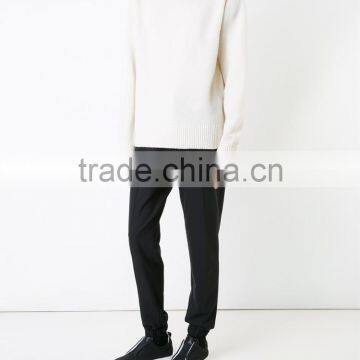 Wholesale Custom Winter/Autumn Cream High Neck Men Woolen Sweater Design photo-4