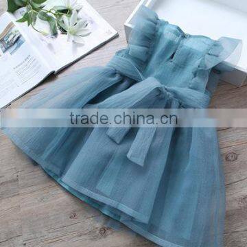 2017 Modern Summer Pure Colour Flying Sleeve Dresses With Frock Dresses photo-2