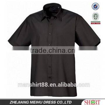 Mens Short Sleeve Formal Poplin Plain Work Shirt