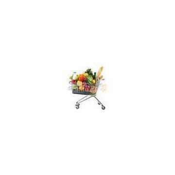 Unfolding Supermarket Shopping Trolley , Metal Wire Shopping Carts