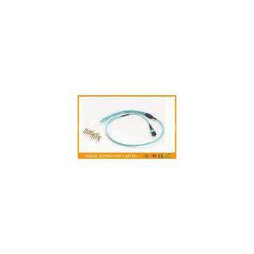 100G OM3-300 QSFP MTP MPO Cable With 6 x LC Duplex Uniboot Connector Aqua