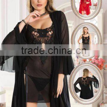 Sexy women nightdress and gown set ladies lingerie set factory Turkey