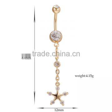 Dangle Body Jewelry Tassel Gold Eagle Belly Button Ring photo-4