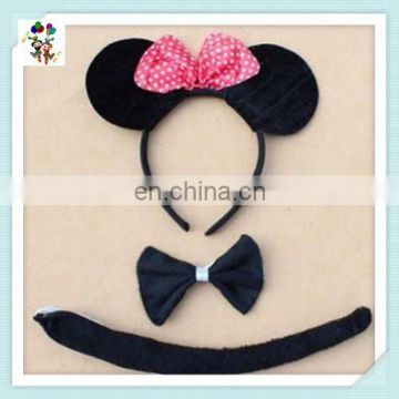 3pcs Set Cosplay Party Minnie Mouse Ears Headbands with Bow Tie HPC-0745