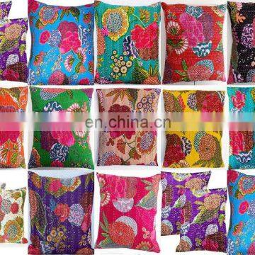 Tropical Kantha Cushion Cover Indian Fruit Print Kantha Pillow Cushion Cover Set Of 18 Pcs Lot