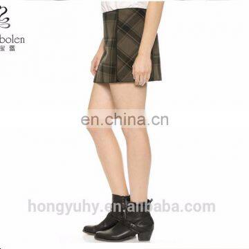 Cotton mini skirt, fashion girl's plaid mini skirt 2014