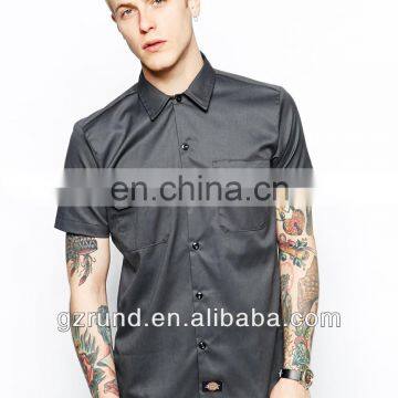 2014 cool gentleman polo neck short sleeve fashionable lastest blank shirt design for man wholesaler in china model-sc145