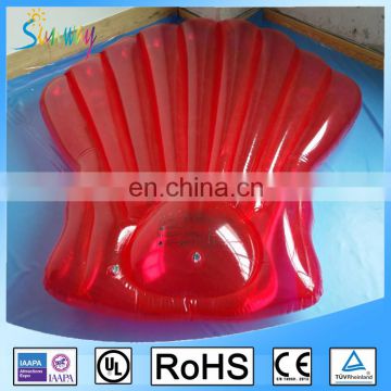 2017 Eco-friendly 6P PVC Red Transparent Inflatable Seashell Float