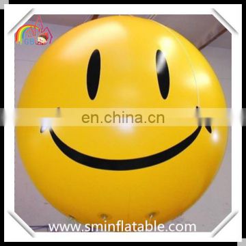 Giant pvc inflatable helium balloon, smile advertising floating balloon, air helium sphere for event