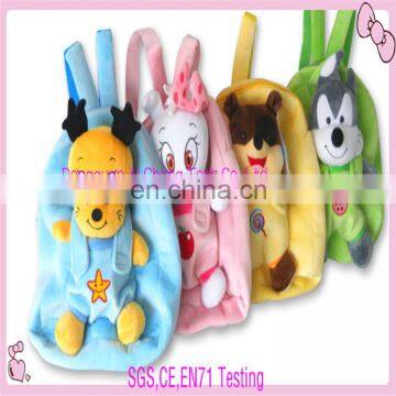 custom newest fashion plush animal toy backpack