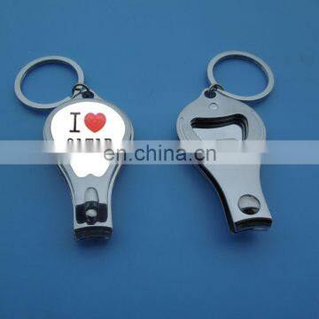 I LOVE Qatar Custom Printed Epoxy Coated Finger Nail Clipper Cutter Can Opener Keychain