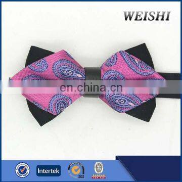 Diamond Shape Pink Color Decoration Bow Tie