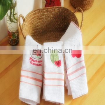 100% cotton embroidery waffle kitchen tea towel