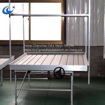 Ebb and Flow Metal Rolling Bench Plants Grow Used in Greenhouse
