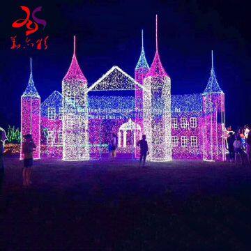 Huayicai factory sales Christmas castle 3d motif lights for holiday decorations