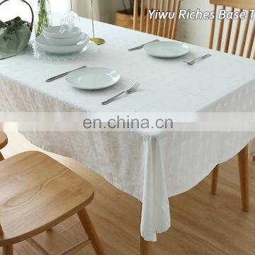 China wholesale decorative custom cotton linen fabric outdoor table covers grey dinning decor tablecloth