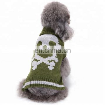 Green small to large dog ghost turtleneck sweater for pets