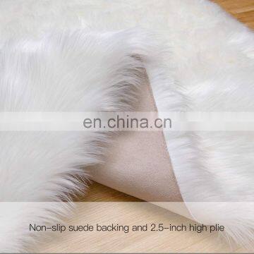 Super Soft White Fluffy Faux Fur Area Rug Faux Bedroom Rug Faux Carpet photo-5
