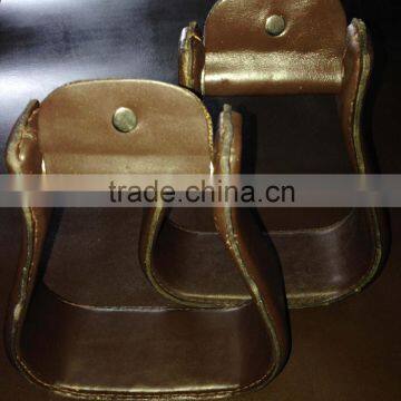 Horse Riding / Racing Leather Stirrups - Horse Fancy Stirrups with Leather Roller Covers