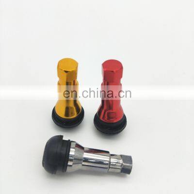 TR412AC Chrome Alloy Wheel Short Valves Tubeless Tyre Valve Cap Car Motorcycle