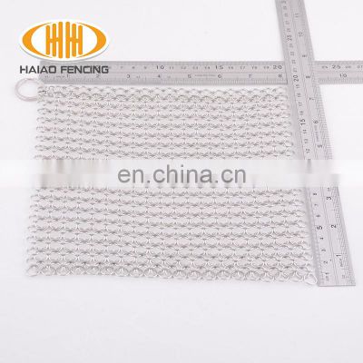 SS 304 316 316 L Stainless Steel Chain Mail for cast iron span Scrubber