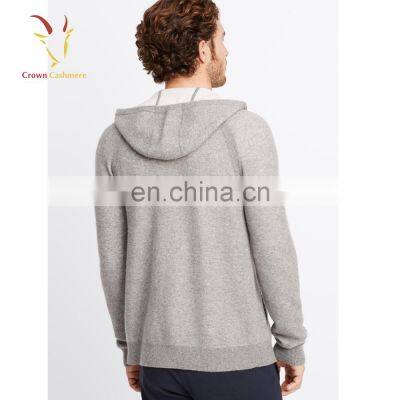 Cashmere Men Casual Hooded Knitted Cardigan Sweater photo-3