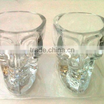 Skull head clear glass votive candle holders