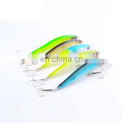 High quality 10cm/8.6g 5 colors AD-sharp treble hook carbon steel 2X class strength minnow fishing lure