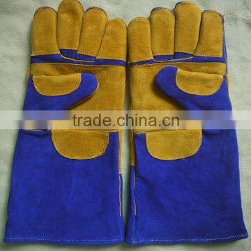 cow split leather heat resistant welding gloves for hand protection