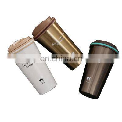 500ML Double Wall Stainless Steel Insulated Travel Coffee Mug with Lid