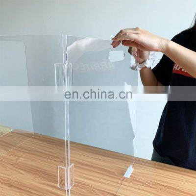 3 Sided Acrylic Foldable Guard Kids Sneeze Folding Cashier Guard Folding School Desk Shield With Pvc Feet photo-4