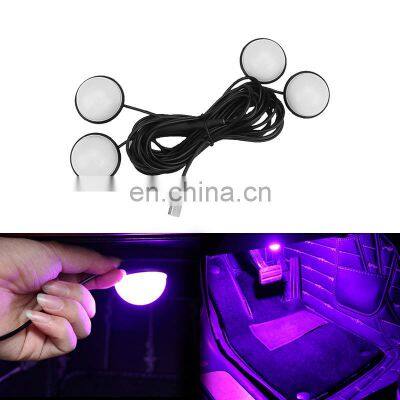 Car Foot Lights Led USB  Auto Interior Lighting Car Decorative Ambient Lamp Automobile Atmosphere Lights car accessories