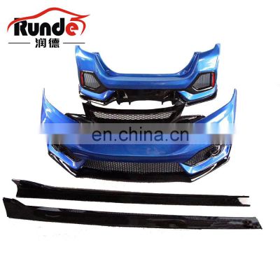 Runde Hot Sale For 14-18 Honda Fit Upgrade To Modified TYPER Large Surround GK5 Upgrade Front Rear Bumper Side Skirt Body Kit