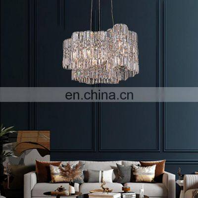 HUAYI Modern Pendant Ceiling Lamps Crystal Chandelier Lights Hanging Light Fixture for Living Room photo-3
