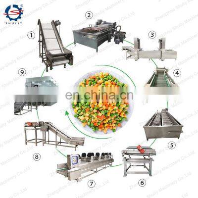 High quality quick-frozen green peas corn carrot diced equipment frozen green peas sweet corn vegetable fruit production line