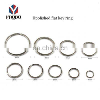 Customize Shape Flat Logo Stainless Steel Chain Split Key Ring For Clothing photo-3