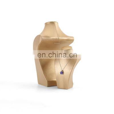 Modern Good Quality Mannequin Desktop Leather Pu Jewelry Display Stand Store Holder Necklace Bust Display photo-4
