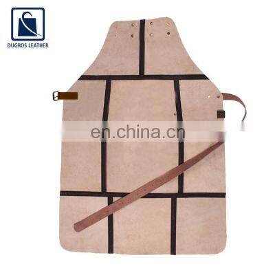 Factory Direct Sale Good Quality Wholesale Nickle Fitting BBQ Cooking Genuine Leather Apron photo-5