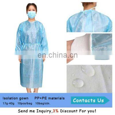 Medical Waterproof Plastic Non-Woven Fabric Disposable Protective Isolation Surgical Gown photo-4