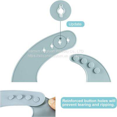 Soft Adjustable Baby Silicone Feeding Set Bubs Custom Logo Baby Bibs photo-2