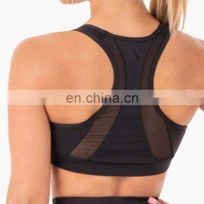 Customized High Quality Sexy Mesh Yoga Bra Matching Leggings Set Suit Women Gym Running Sports Wear Yoga Bra Top And Pants photo-4