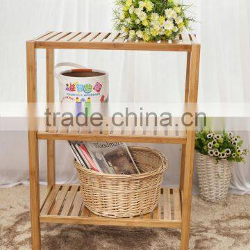 new design bamboo natural storage wider rack/high quality bathroom storage Rack